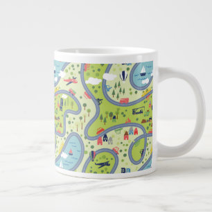 Caneca De Café Grande Padrão de Paisagem de Viagem para Crianças