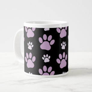 Caneca De Café Grande Padrão De Patas, Patas Liláticas, Patas Cachorros,