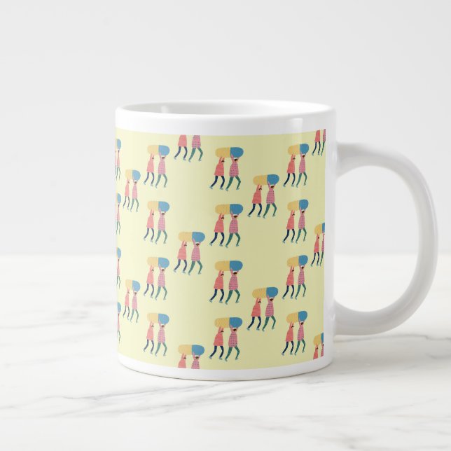 Caneca De Café Grande Padrão De Pílula De Carregando (Direita)