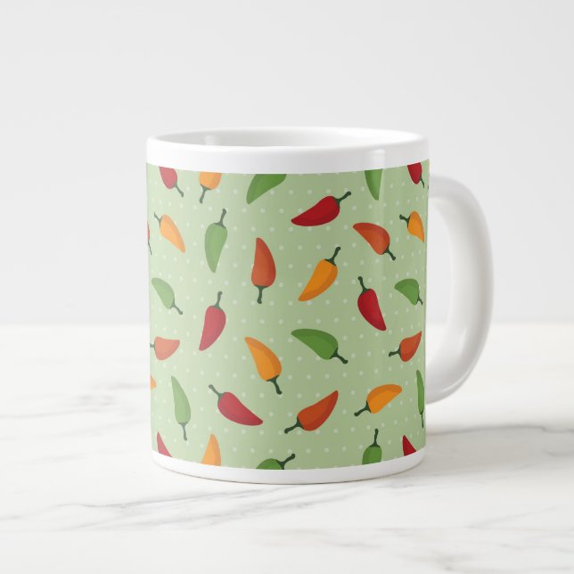 Caneca De Café Grande Padrão de pimenta (Frente Esquerda)