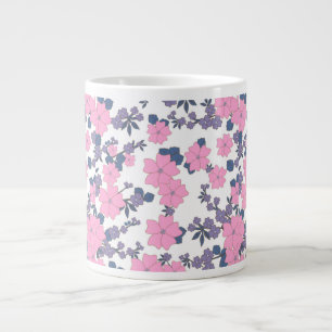 CANECA DE CAFÉ GRANDE PADRÃO DE PINCO E FLOR DE RODA