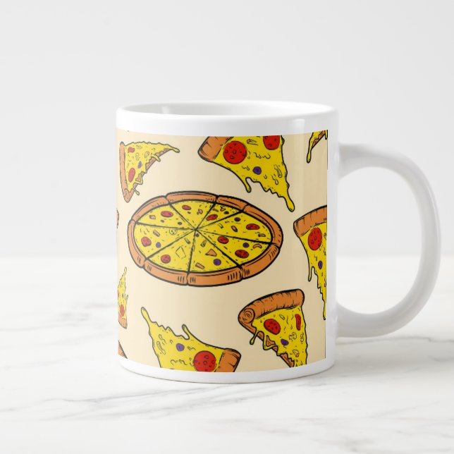 Caneca De Café Grande Padrão de Pizza de Queijo de Fusão (Direita)