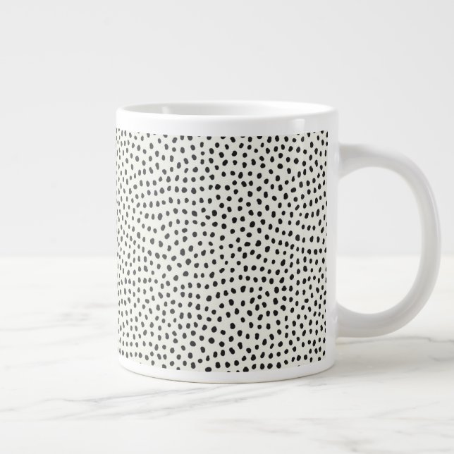 Caneca De Café Grande Padrão de ponto preto (Direita)