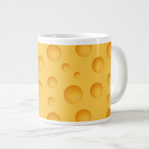 Caneca De Café Grande Padrão de Queijo Amarelo