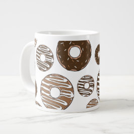 Caneca De Café Grande Padrão de rosquinha, Rosquinhas de chocolate, Rosq