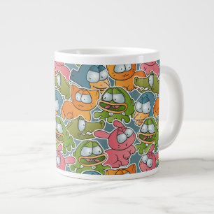 Caneca De Café Grande Padrão de safra com animais de desenho