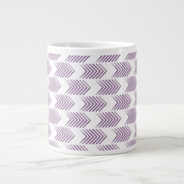 Caneca De Café Grande Padrão de Seta Tribal Roxo (Frente)