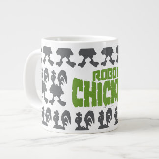 Caneca De Café Grande Padrão de Silhouette Robot Chicken