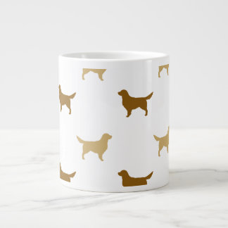 Caneca De Café Grande Padrão de Silhouettes do ouro Retriever