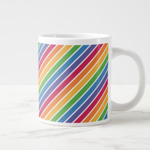 Caneca De Café Grande Padrão de Stripes do Arco-Íris
