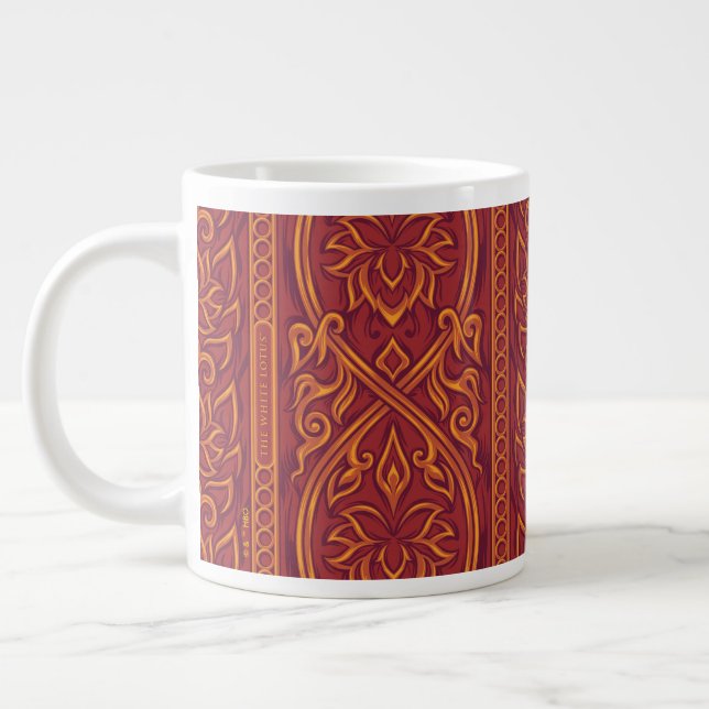 Caneca De Café Grande Padrão de tapeçaria Lotus Luxe - O Lotus Branco (Esquerda)