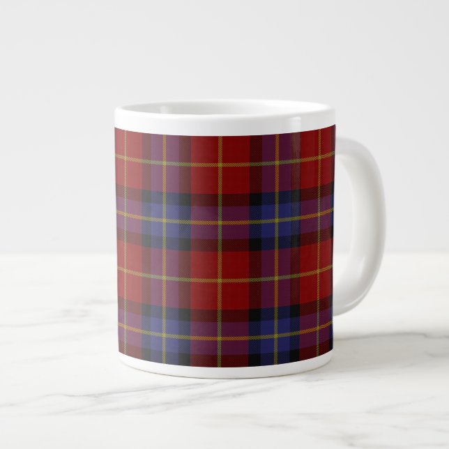 Caneca De Café Grande Padrão de Tartan (Frente Esquerda)