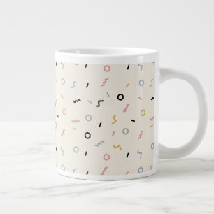 Caneca De Café Grande Padrão de traço retro