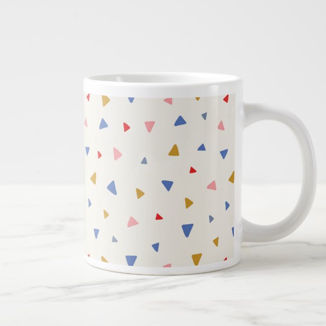 Caneca De Café Grande Padrão de triângulo com o toque da mão (Direita)