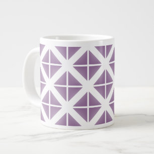Caneca De Café Grande Padrão de Triângulo de Tendência Roxo