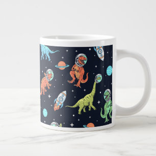 Caneca De Café Grande Padrão do Astronauta do Dinossauro para Crianças