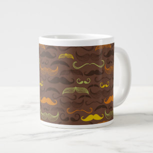 Caneca De Café Grande Padrão do bigode, estilo retrô 5