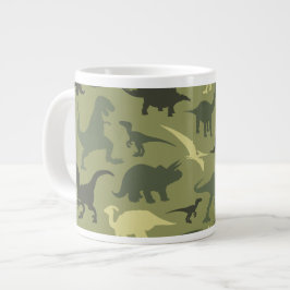 Caneca De Café Grande Padrão do Dinossauro, Silhueta do Dinossauro, Dino