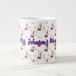 Caneca De Café Grande Padrão do Foguete de Explosão