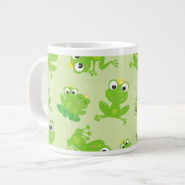 Caneca De Café Grande Padrão do sapo, Sapos giros, Sapos verdes, Príncip
