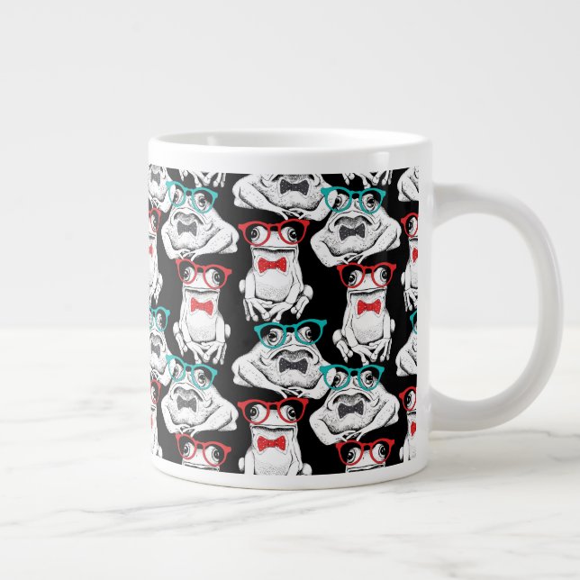 Caneca De Café Grande Padrão dos óculos do Sapo (Direita)