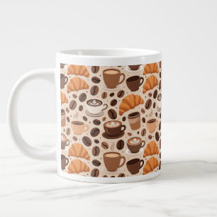 Caneca De Café Grande Padrão Estético de Café Moderno