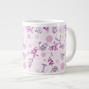 Caneca De Café Grande padrão exibindo animais bebês antigos