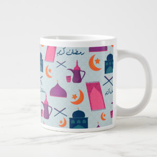 Caneca De Café Grande Padrão Feliz Ramadão