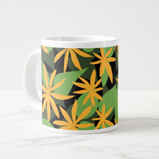 Caneca De Café Grande Padrão floral (Frente Esquerda)