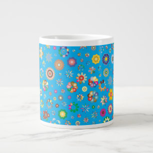 Caneca De Café Grande Padrão Floral