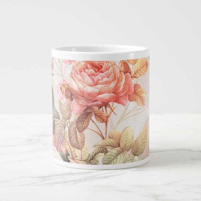 Caneca De Café Grande padrão floral (Frente)