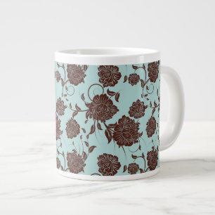 Caneca De Café Grande Padrão Floral 13