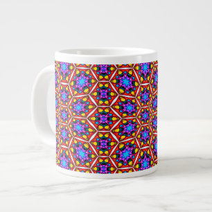 Caneca De Café Grande Padrão Floral Elegante Abstrato