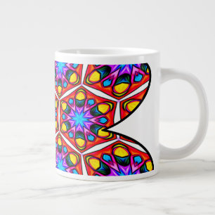 Caneca De Café Grande Padrão Floral Elegante Abstrato