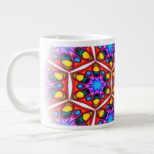 Caneca De Café Grande Padrão Floral Elegante Abstrato