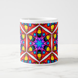 Caneca De Café Grande Padrão Floral Elegante Abstrato