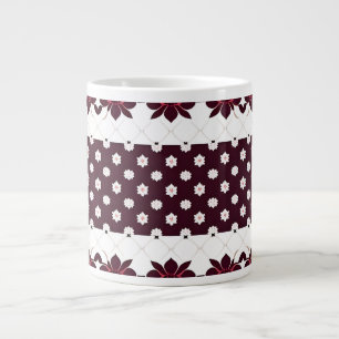 Caneca De Café Grande Padrão Floral Elegante com Lótus e Flor