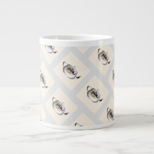 Caneca De Café Grande Padrão Geo Buquê Duplo Chávena Aquecimento Casa Ca