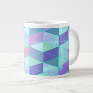 Caneca De Café Grande Padrão Geométrico de Cubos em Triângulos