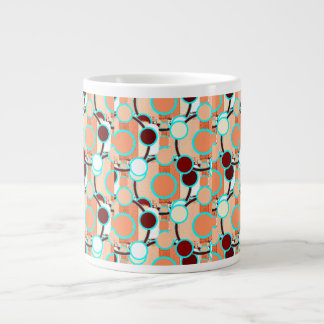 Caneca De Café Grande Padrão Geométrico de Meia-Tom