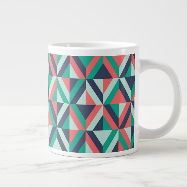 Caneca De Café Grande Padrão Geométrico Moderno do Médio Século (Direita)