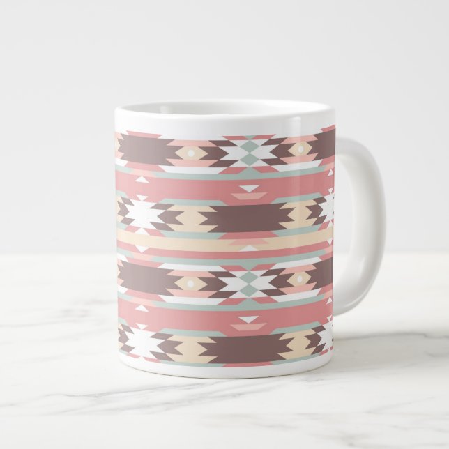 Caneca De Café Grande Padrão geométrico no estilo aztec 2 (Frente Esquerda)
