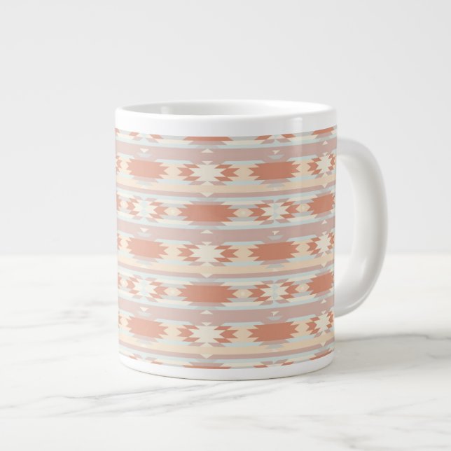 Caneca De Café Grande Padrão geométrico no estilo aztec 3 (Frente Esquerda)