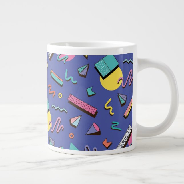 Caneca De Café Grande Padrão Geométrico Retroativo (Direita)