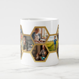 Caneca De Café Grande Padrão impressionante de colmeia, oito hexágonos,