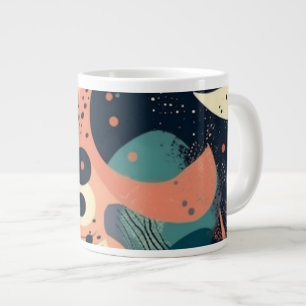 Caneca De Café Grande Padrão mínimo sem costura Abstrato - Geométrico (1