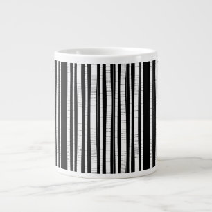 Caneca De Café Grande Padrão Moderno de Listras Verticais