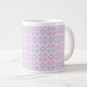 Caneca De Café Grande Padrão Rosa Fofo, Roxo e Azul Claro