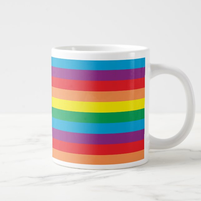 Caneca De Café Grande Padrão Simplesmente Arco-Íris (Direita)