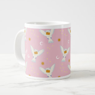 Caneca De Café Grande Padrão Solstício Hedwig Rosa